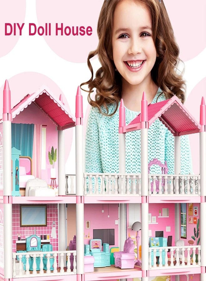 JALKAR Play Dollhouse for Girls, 5 Rooms Kids Dollhouse with Doll Toy Figure, Furniture and Accessories, Doll House Gift Toys for Kids Girls Ages 3 & Up - Image 3